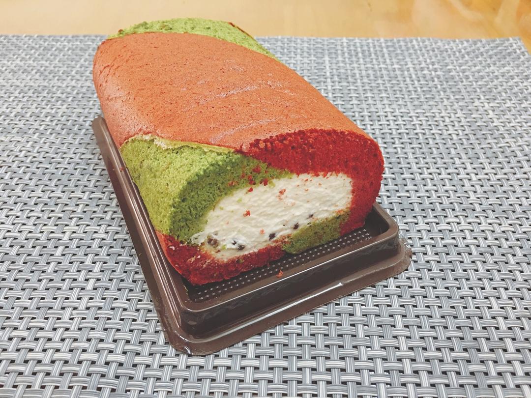 抹茶波点（条纹）蛋糕卷