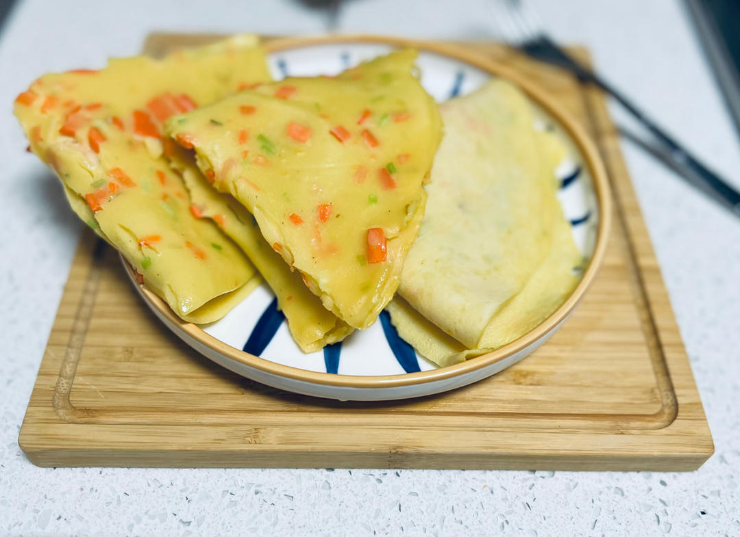 电饼铛胡萝卜丝葱花鸡蛋饼