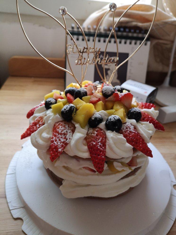 6寸可可戚风水果裸蛋糕