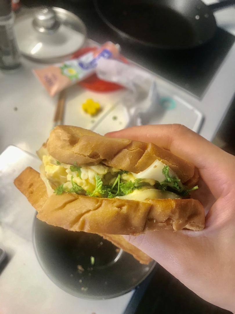 网红EGG DROP芝士厚蛋烧三明治 🥪『平底锅美食』
