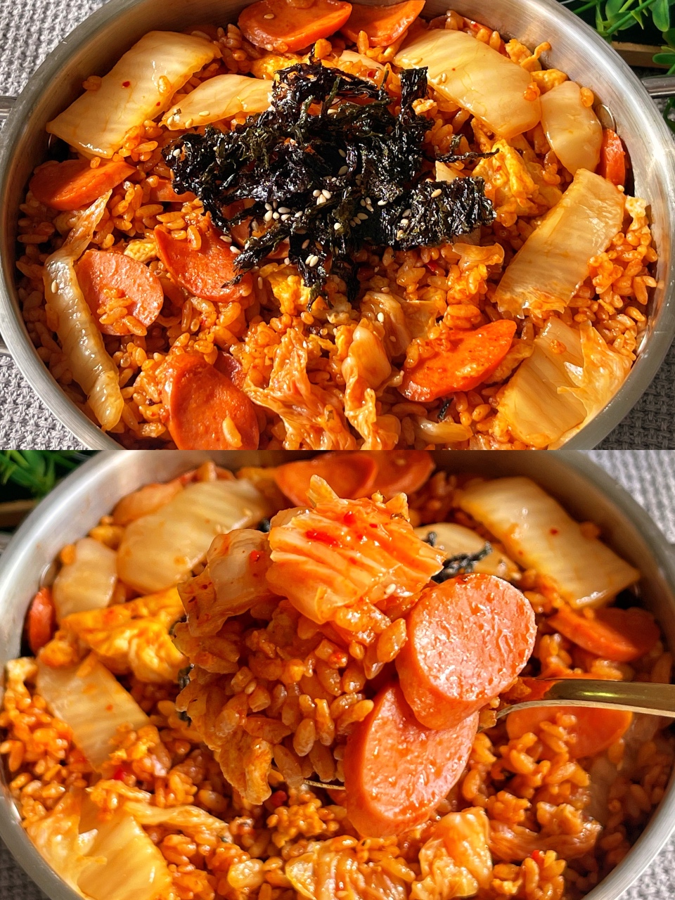 韩式泡菜炒饭‼️你们一定要试试～香到爆🆘的做法