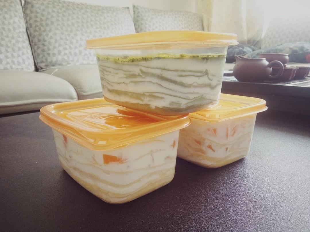 清香荷色做的芒果千层盒子