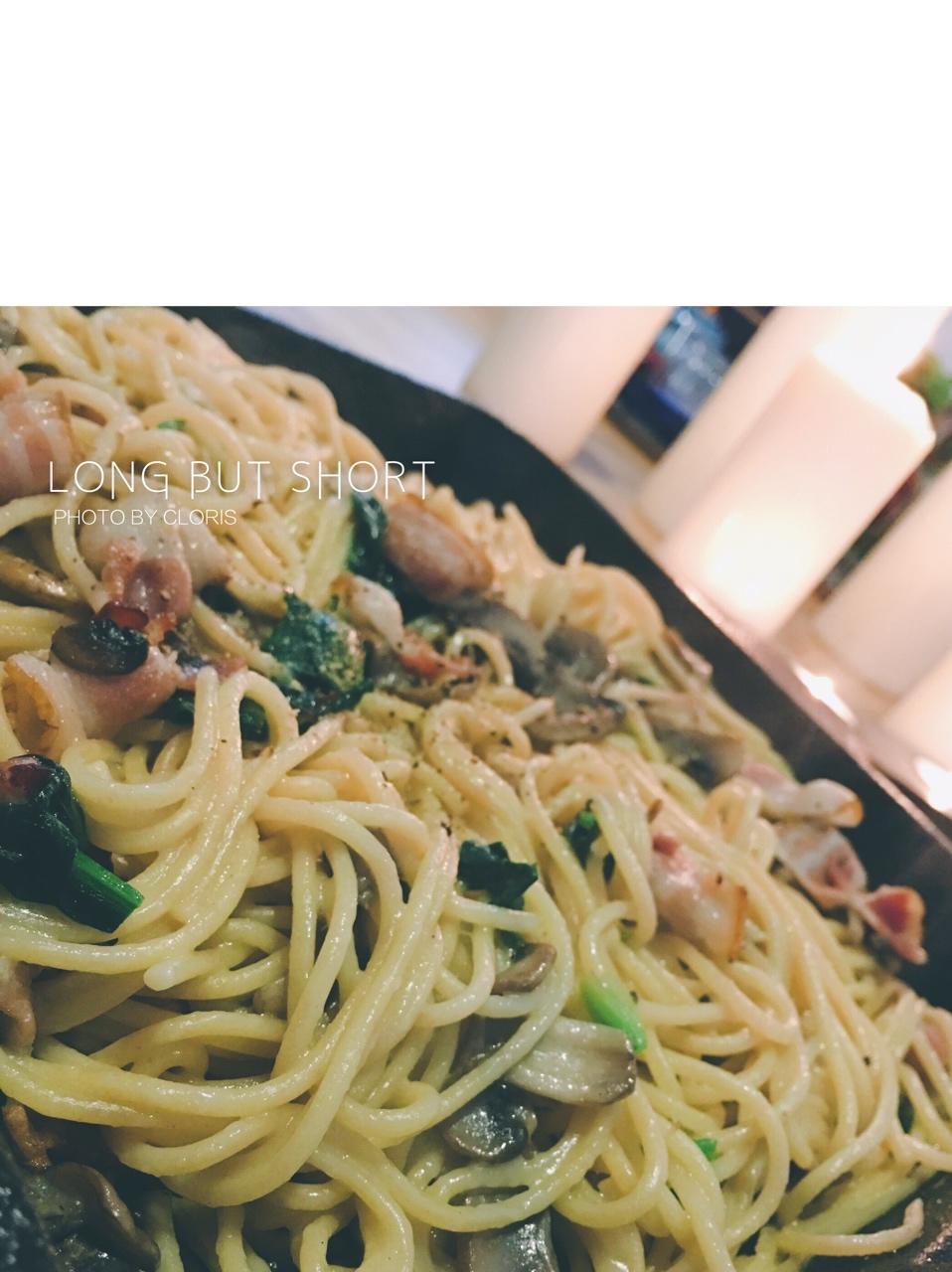 白蘑菇奶油培根意面