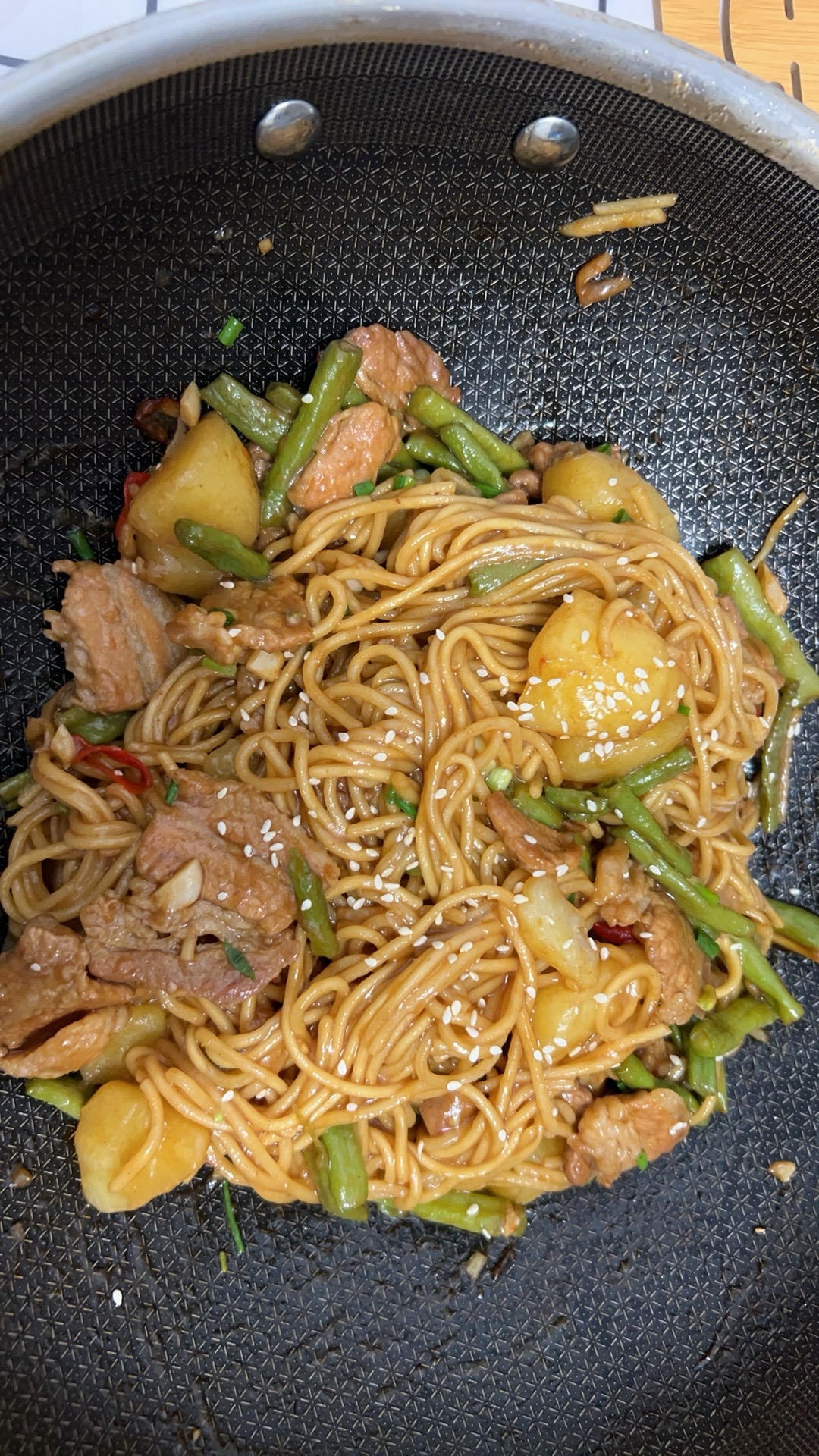 地道老北京扁豆焖面 豆角焖面 太好吃小心吃撑哦