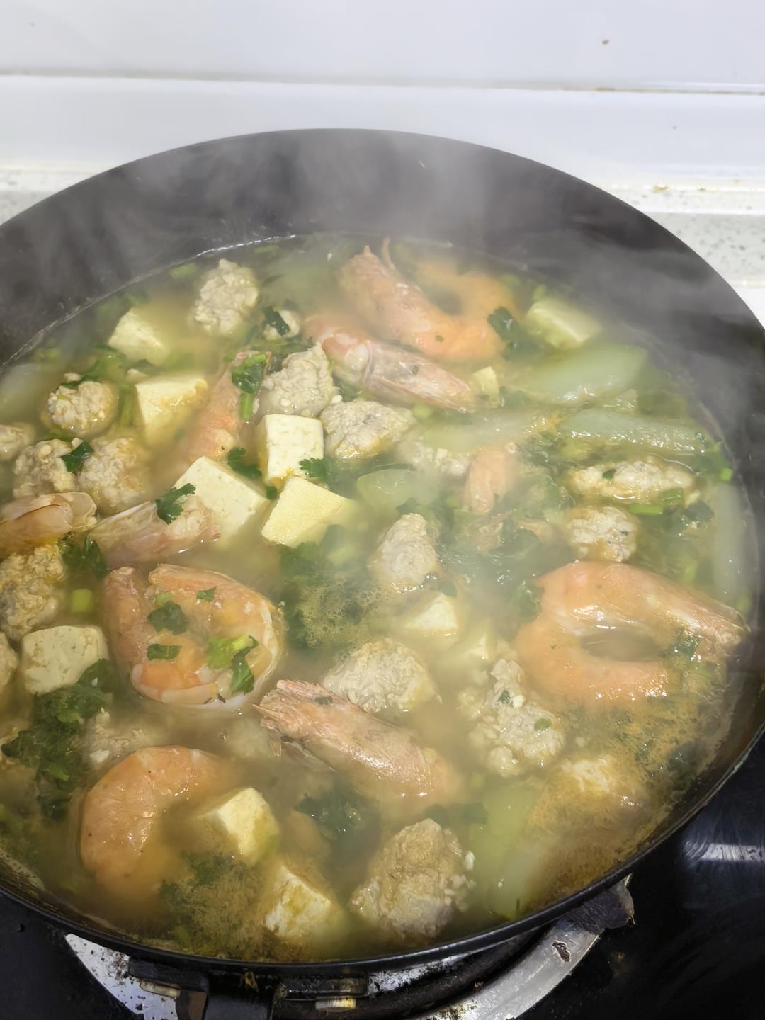 大虾冬瓜丸子汤