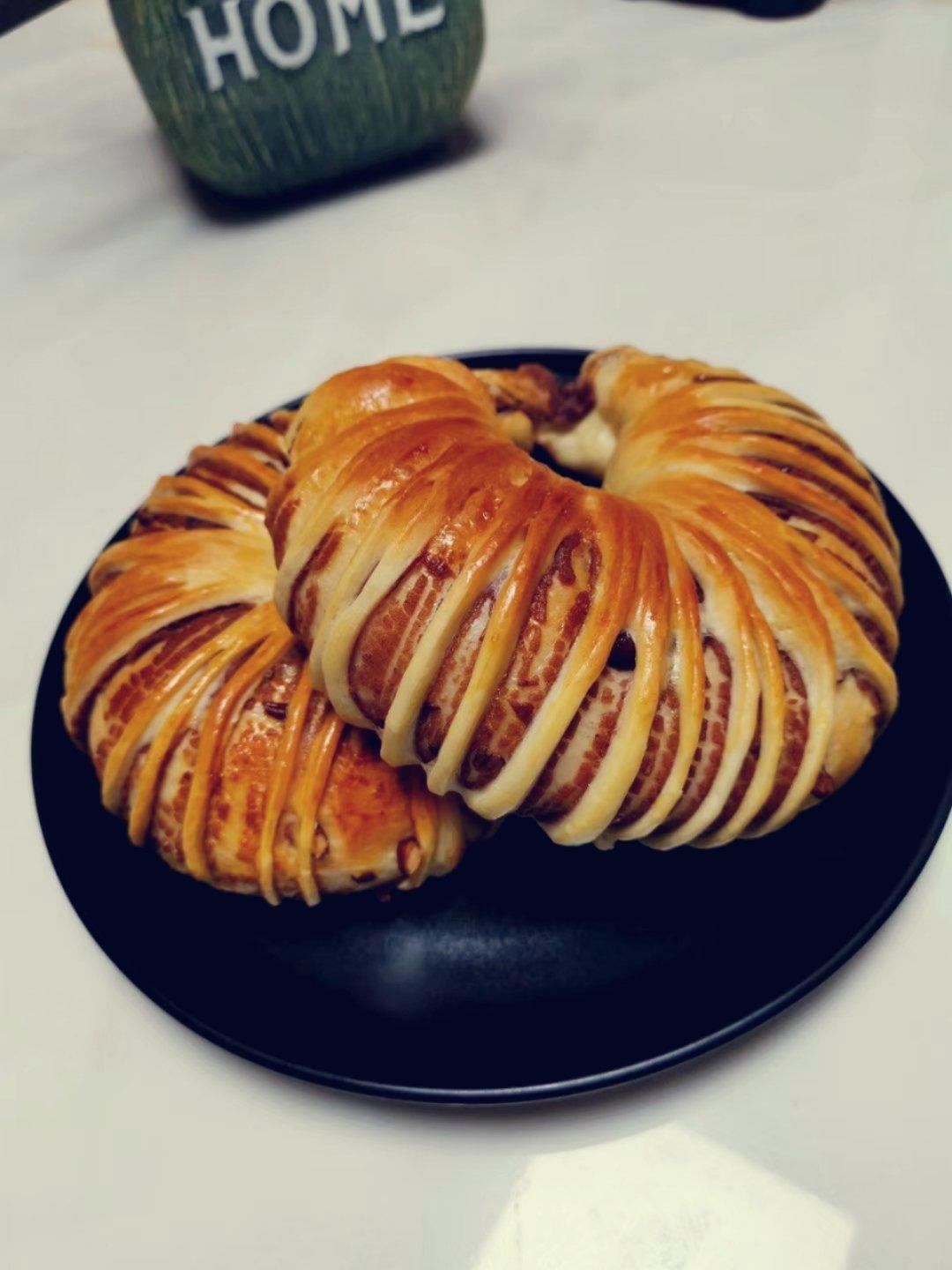 香软的红豆沙面包圈～淡奶油直接法