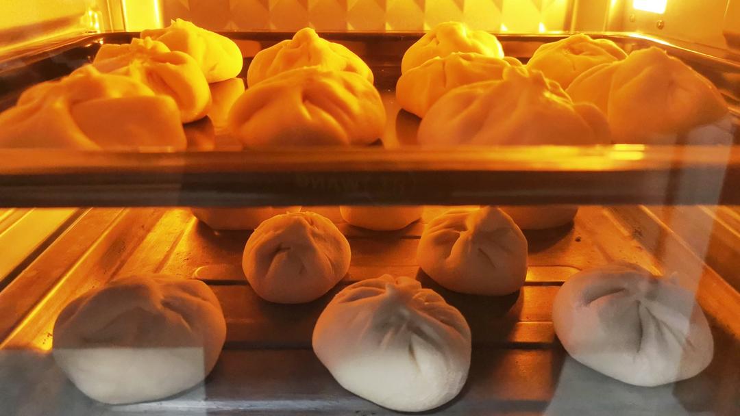 用面包机和面做包子