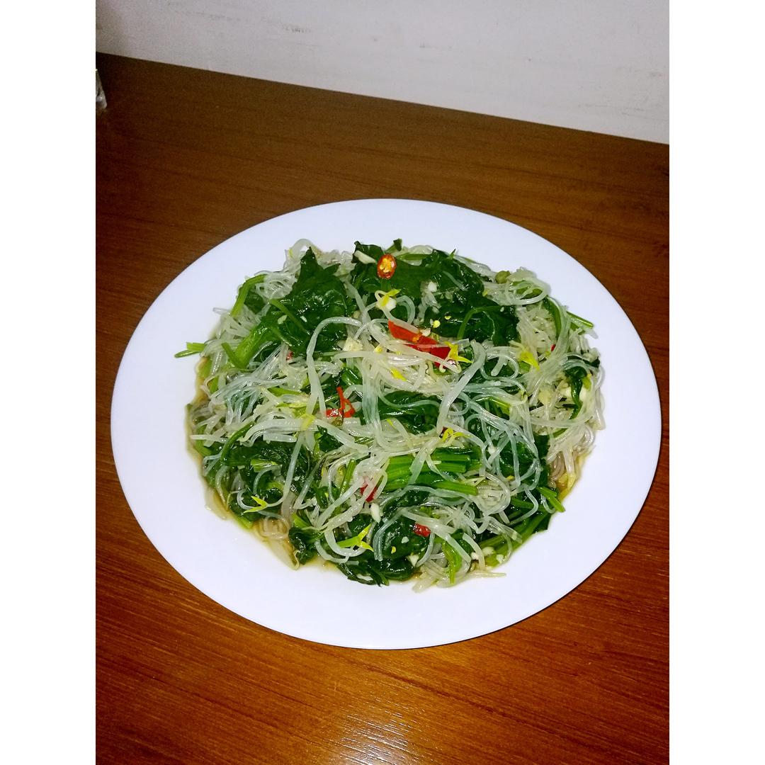豆芽菠菜拌粉丝