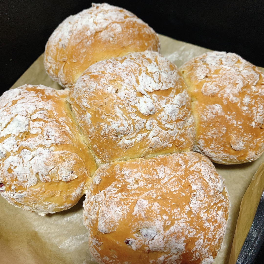 空气炸锅版免揉面包！！！一次成功！