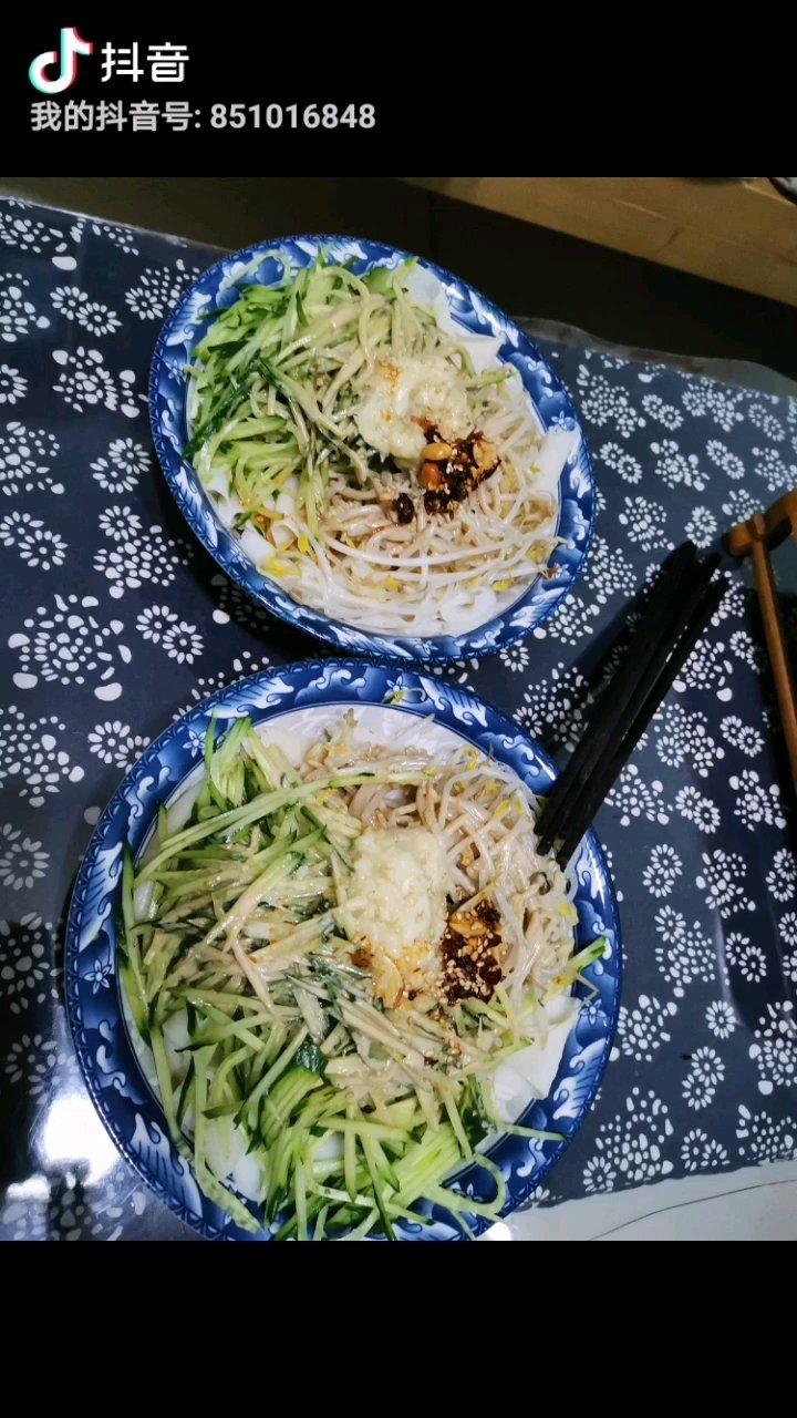 凉皮全过程（不用洗面筋，简易做法）