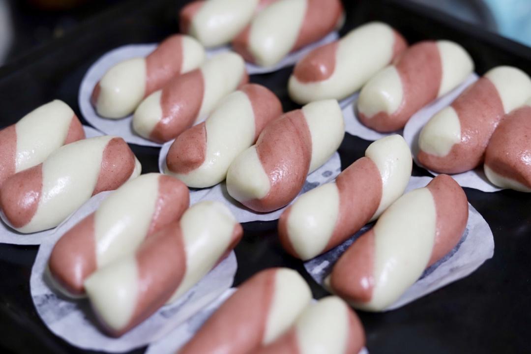 粉粉的棉花糖馒头