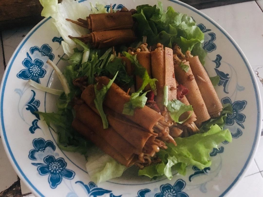 神仙减脂餐🔥好吃到跺脚的金针菇豆皮卷～给肉都不换！