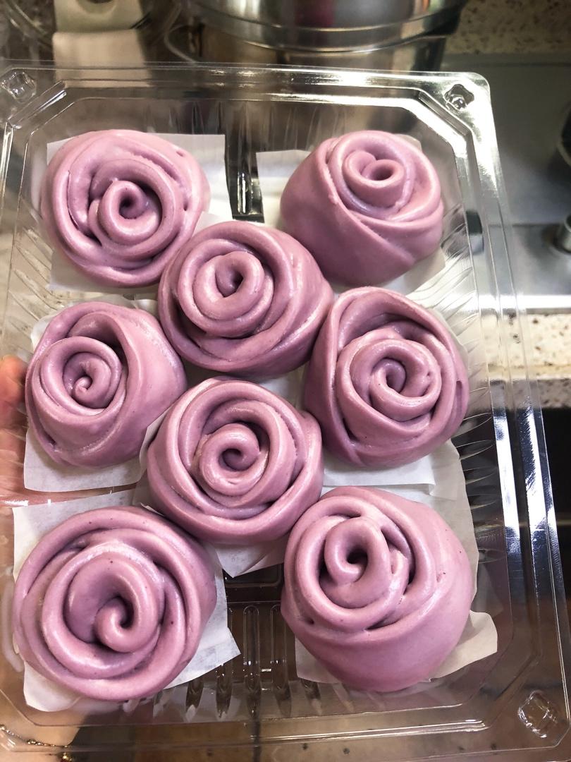 紫薯玫瑰花馒头