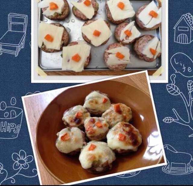芝士肉末焗蘑菇