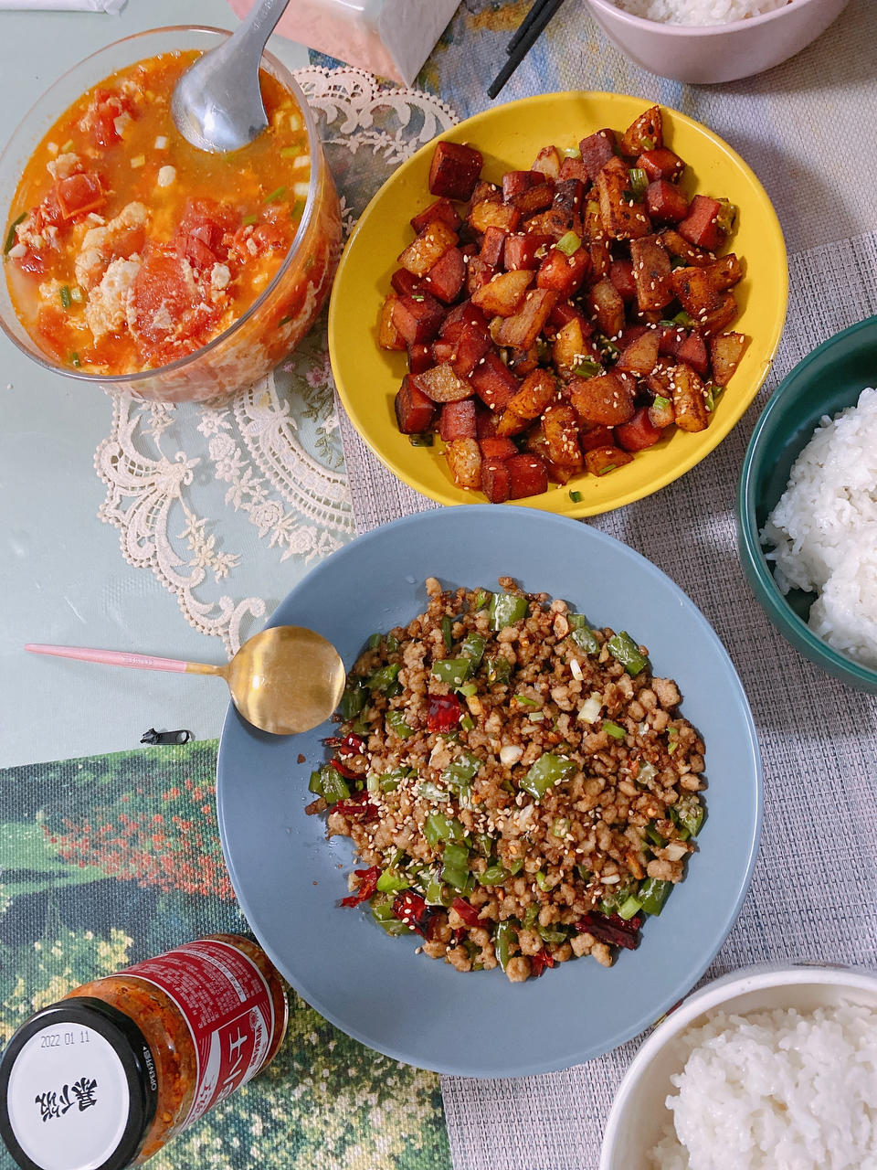 香辣过瘾的孜然土豆火腿，比路边摊还好吃