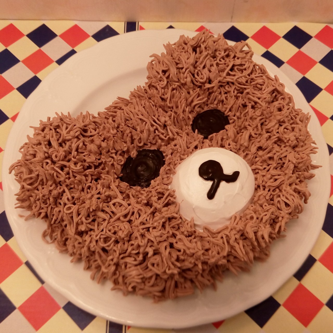 安妮与茶手工做的萌萌熊蛋糕