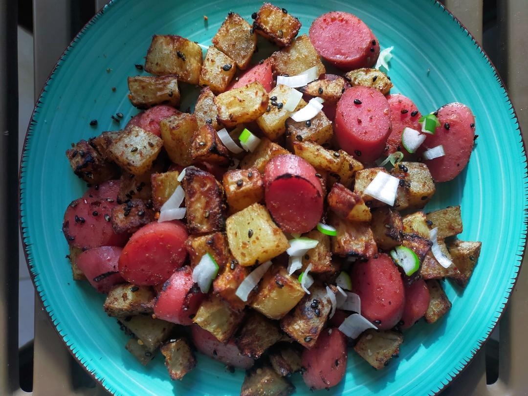 孜然火腿土豆丁