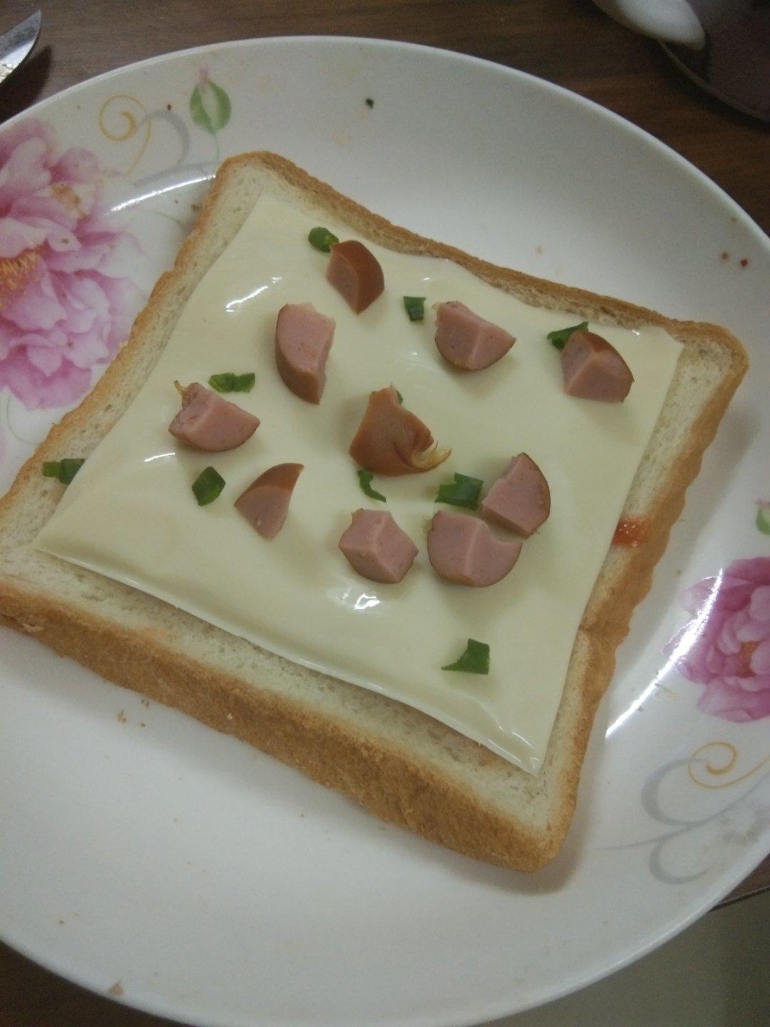 简易吐司披萨，早点夜宵