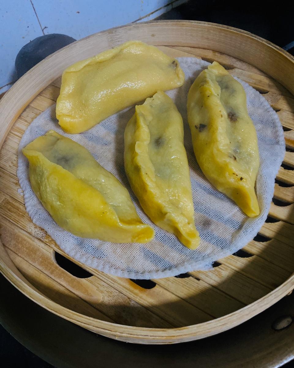 玉米面蒸饺素萝卜馅