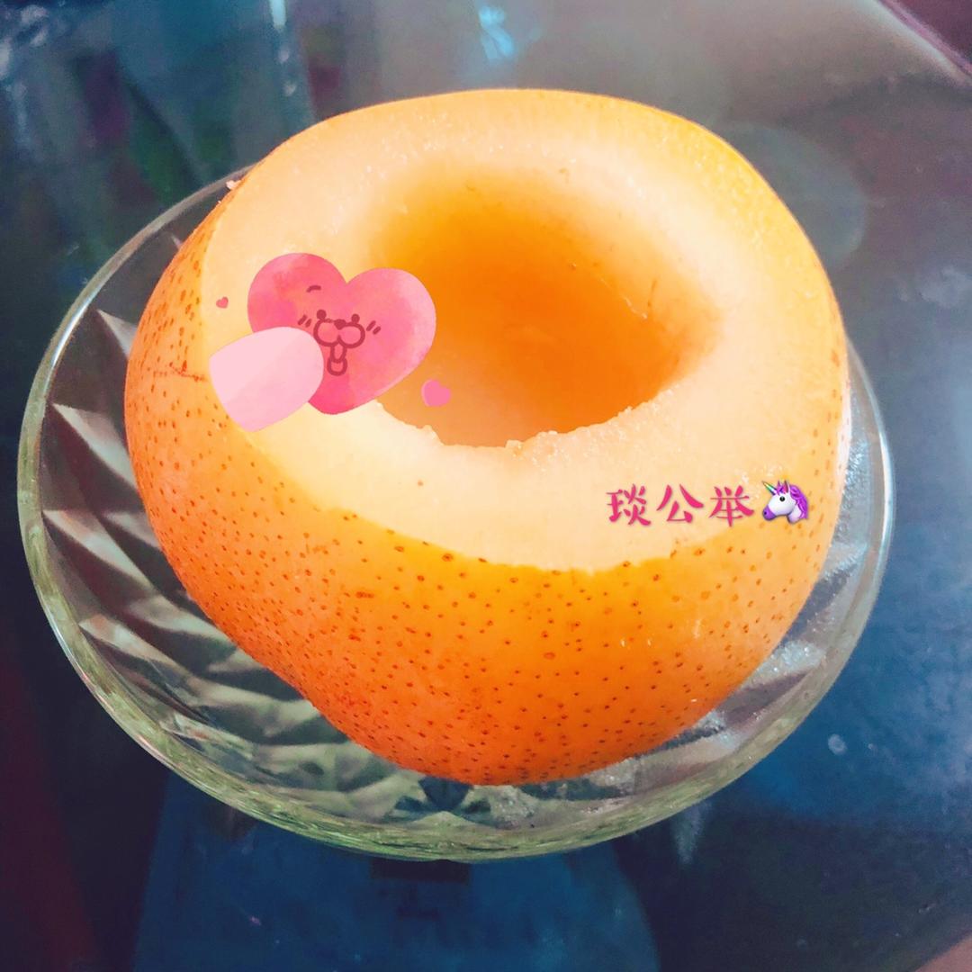 止咳润肺黄冰糖川贝母蒸梨的做法