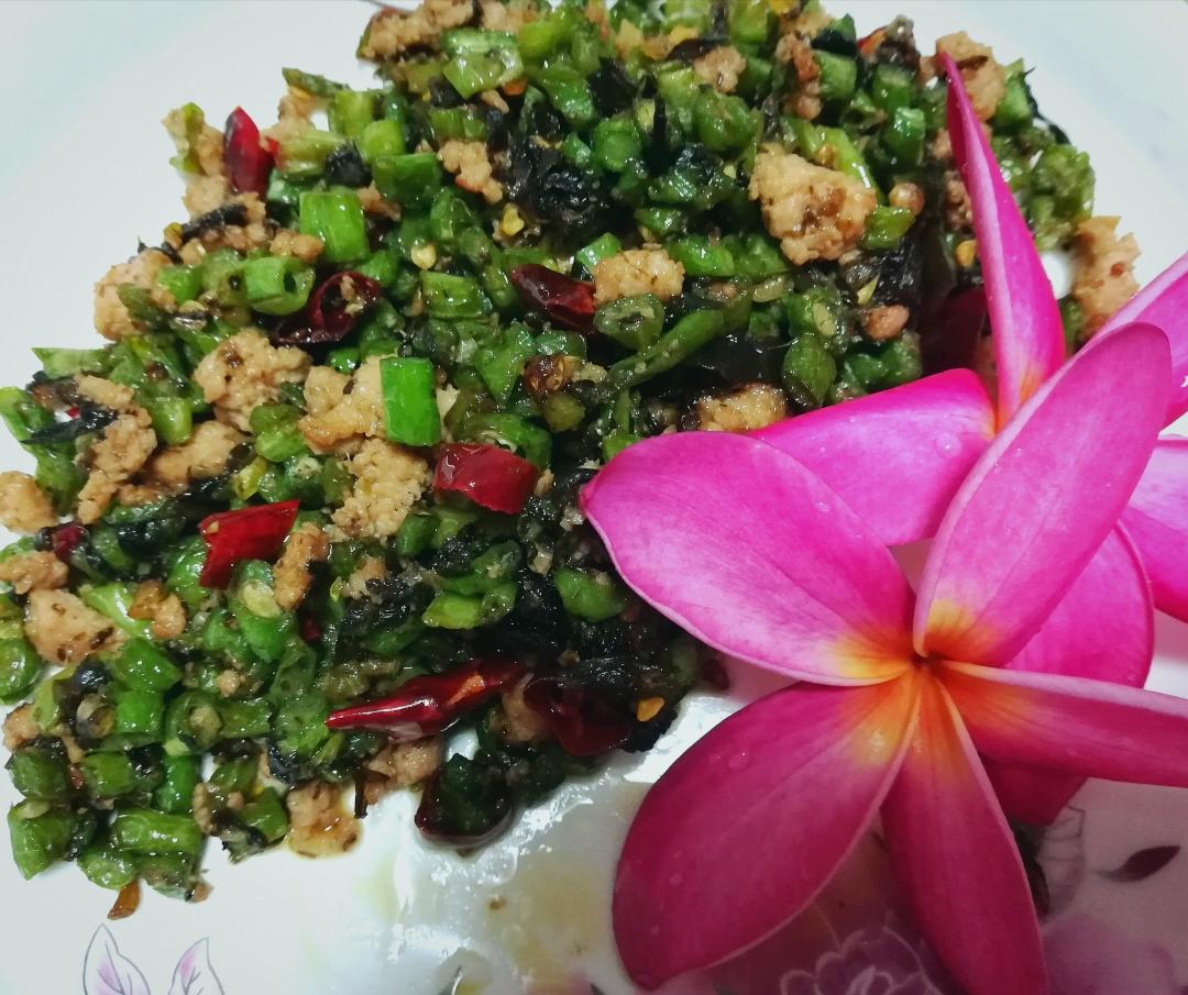 干煸榄菜肉末豆角