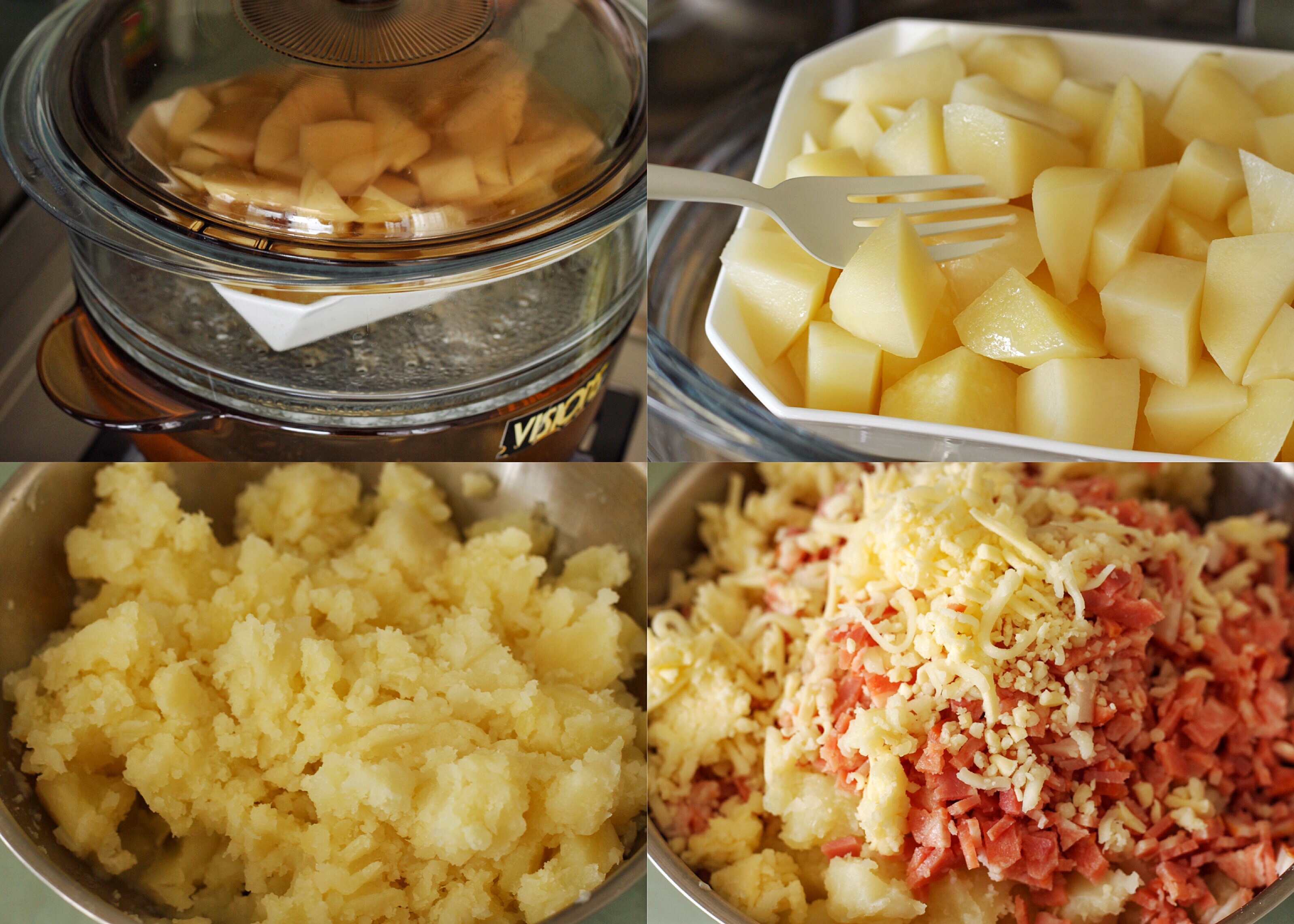 土豆培根芝士饺——味达美版的做法 步骤1