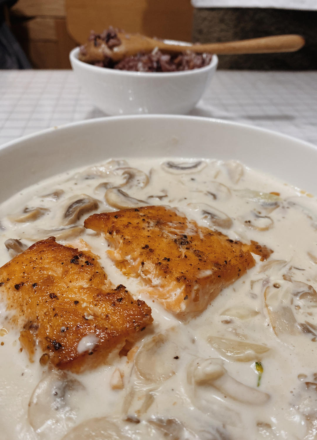 Brunch&一人食｜低卡版奶油菠菜三文鱼｜Creamy Salmon✨