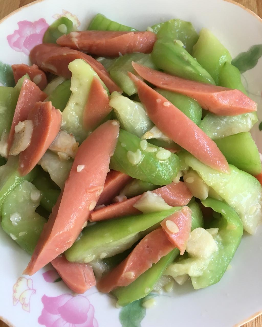 丝瓜炒火腿