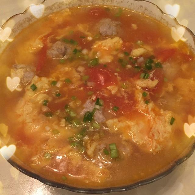 番茄鸡蛋汆肉汤的做法