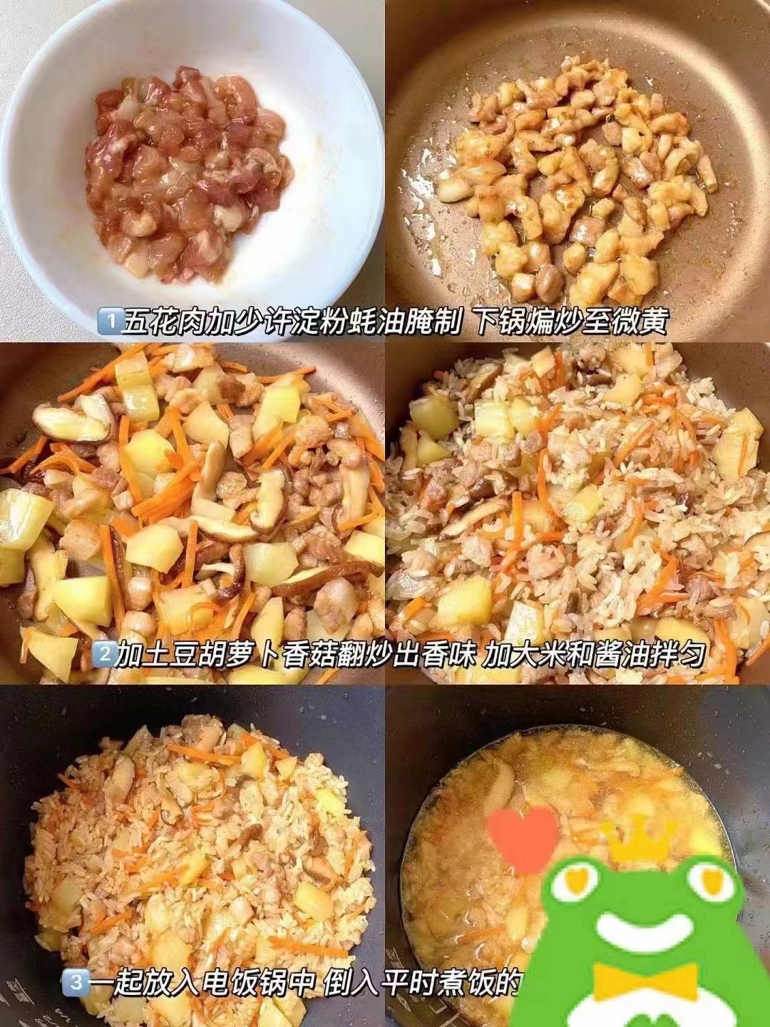 什锦烩饭（爱吃烩饭），电饭煲焖饭，焖饭的做法 步骤3