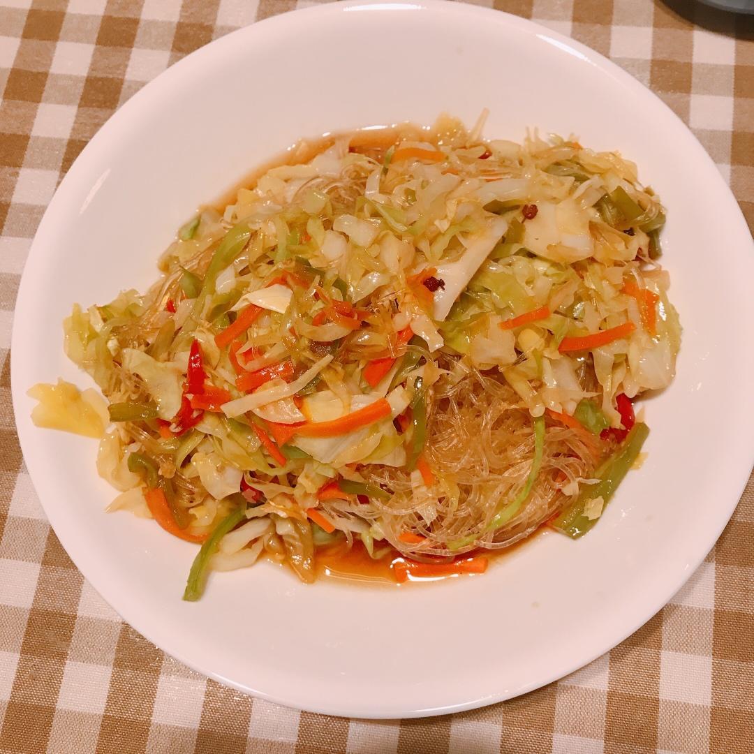 圆白菜炒粉丝