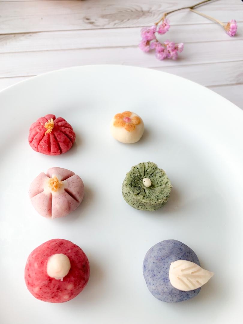 家庭制作和菓子豆沙小点心