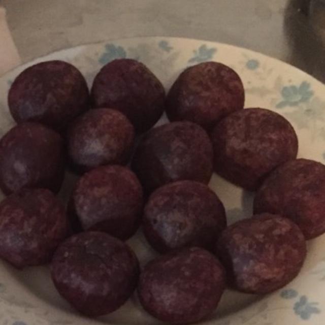 妈妈教炸的红薯丸子