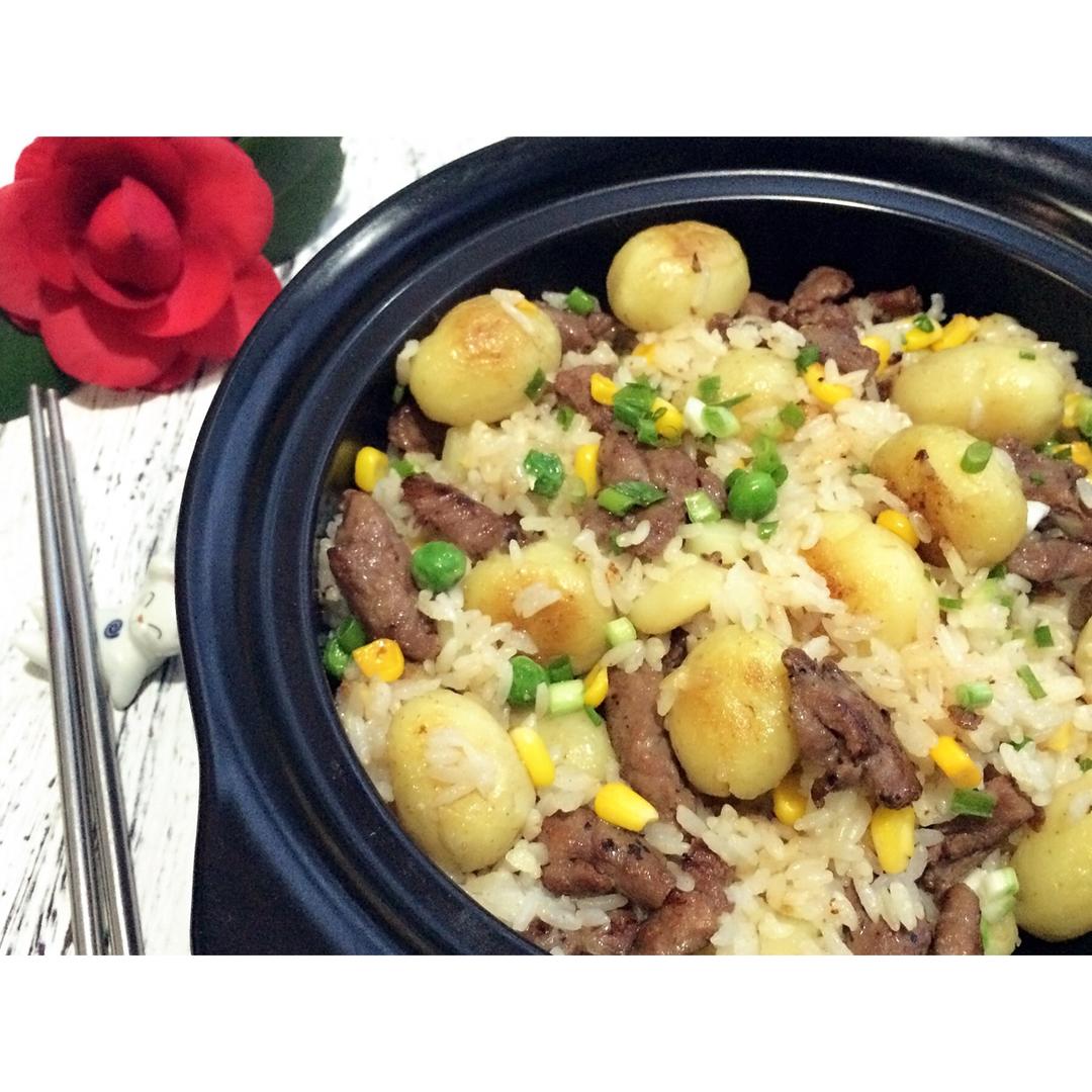 黑椒牛柳土豆焖饭