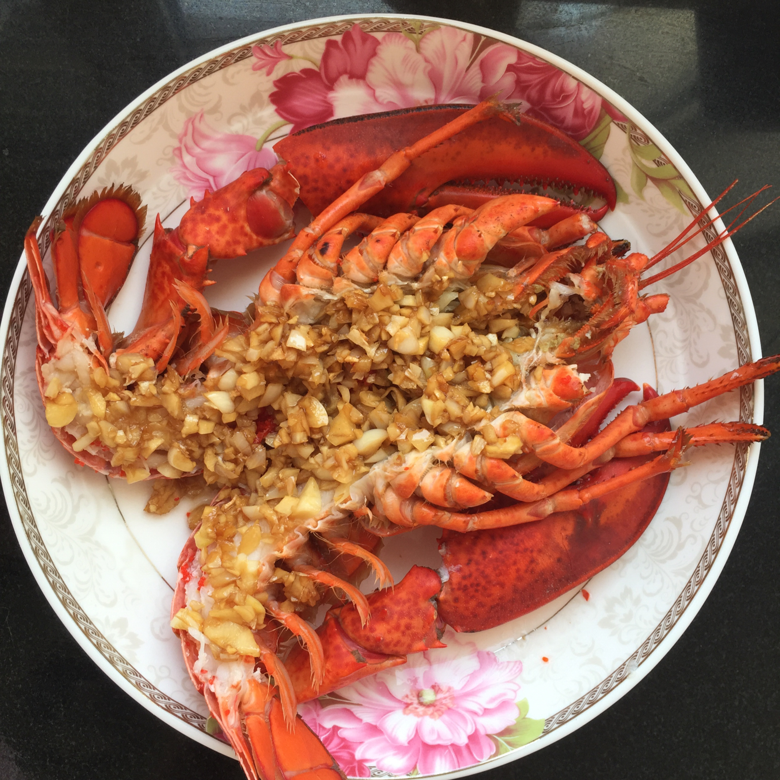 souvana做的蒜蓉蒸龙虾
