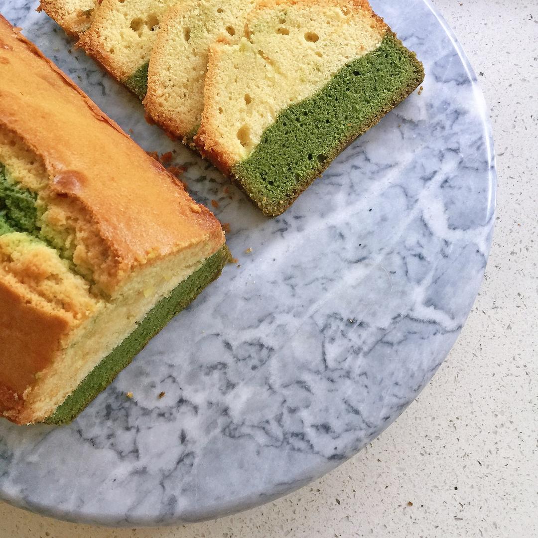 香草&抹茶双拼磅蛋糕（白菜磅）