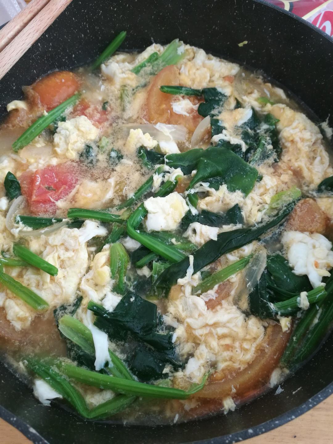 手机用户4492_poyu做的番茄鸡蛋菠菜汤