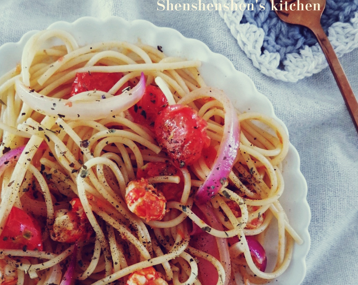 低脂食谱丨小龙虾番茄意面的做法