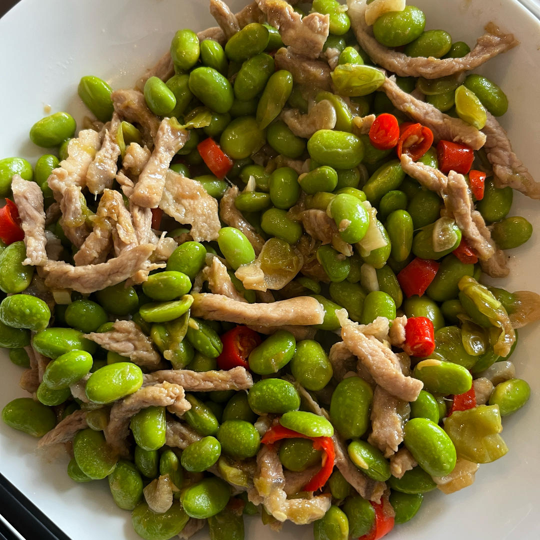 【毛豆炒肉】太费米饭啦！