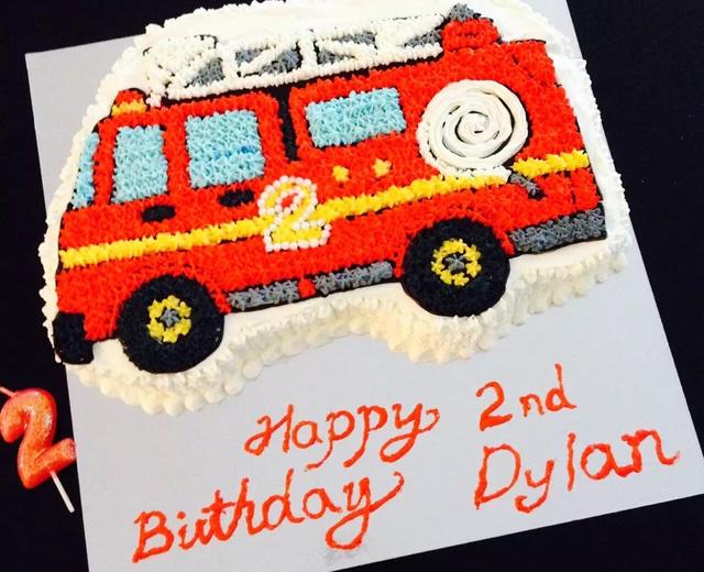 消防车firetruck生日蛋糕的做法