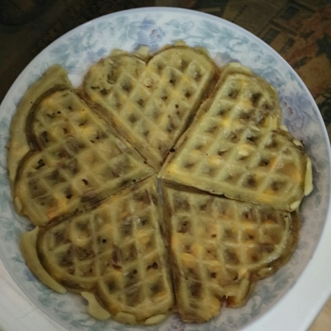 菠菜汁玉米坚果华夫饼
