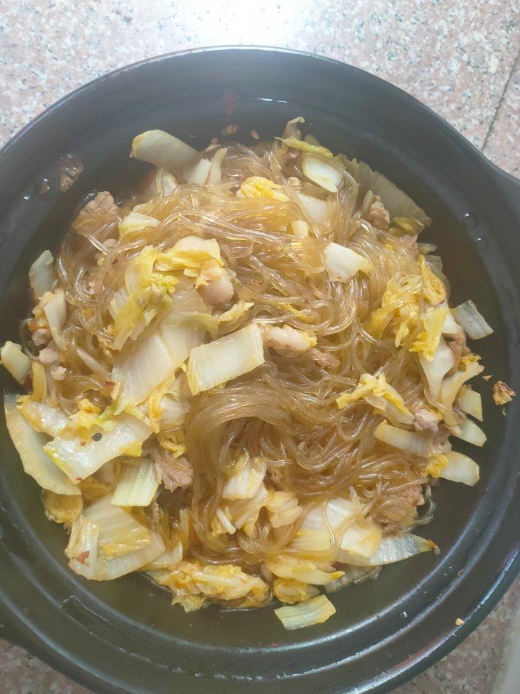 家庭版肉沫粉丝娃娃菜煲