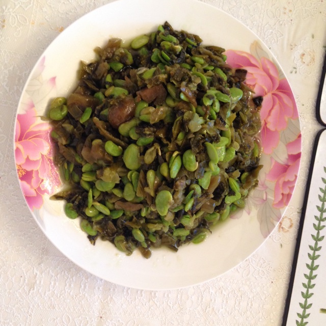 咸菜炒毛豆