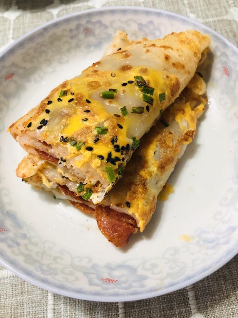 【完美早餐】三分钟 快手蛋饼【无和面 无揉面】