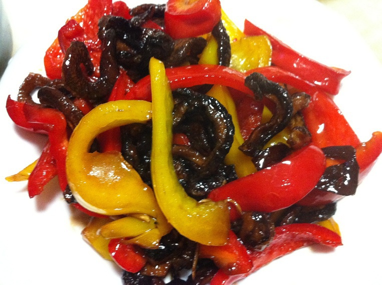 糖醋彩椒炒素鳝