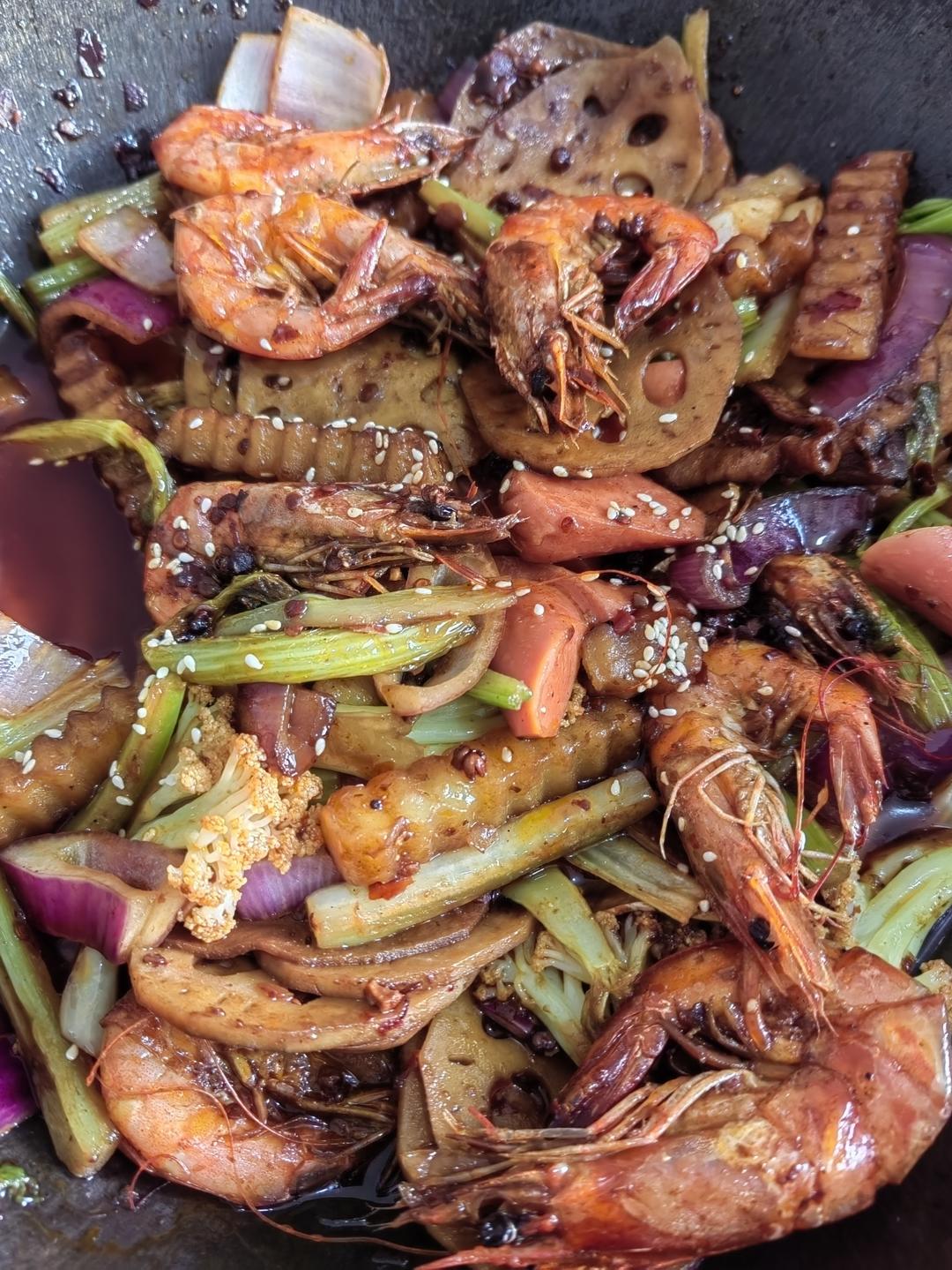 干锅鸡翅香辣虾🍤