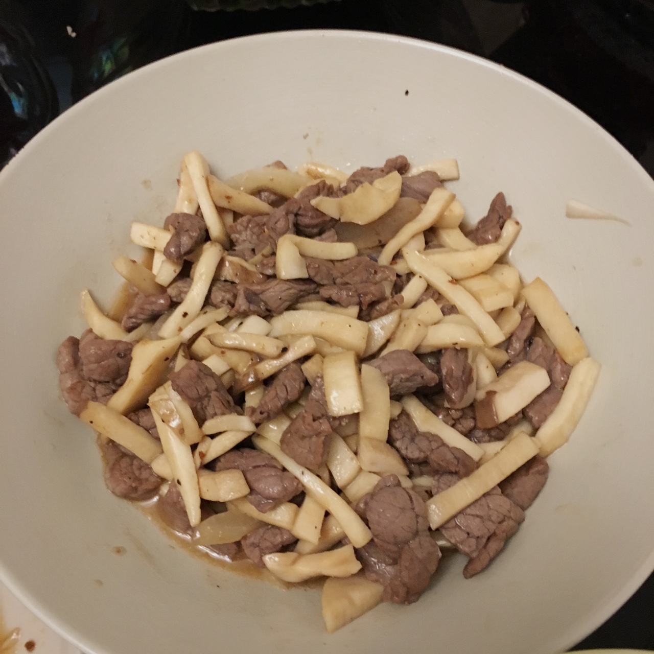 杏鲍菇炒牛肉粒