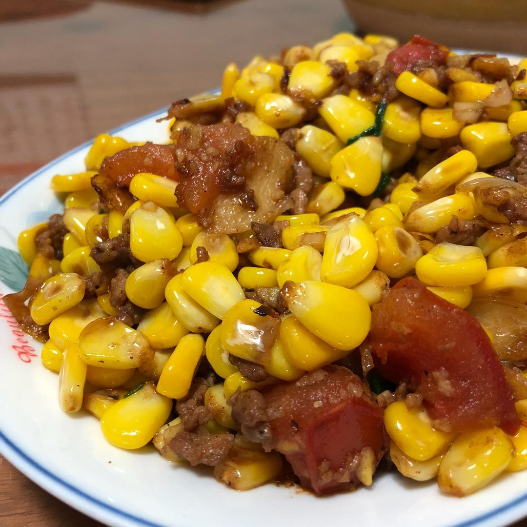 玉米炒肉末【超级下饭的快手家常菜】