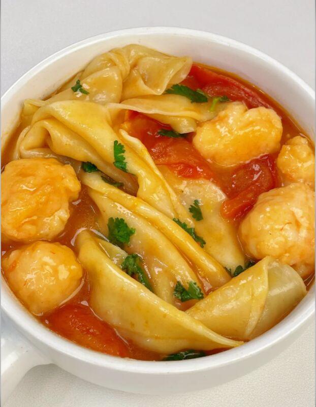 分享巨好吃的减脂餐--虾滑鸡蛋煮饺子皮！的做法