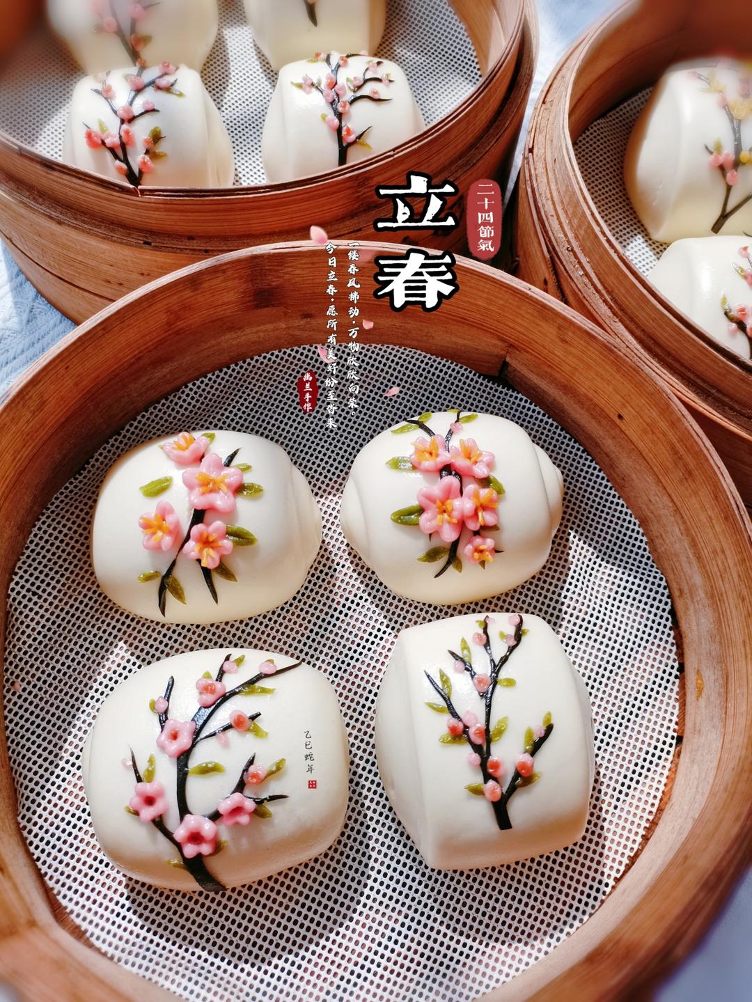 立春.创意奶香花馒头